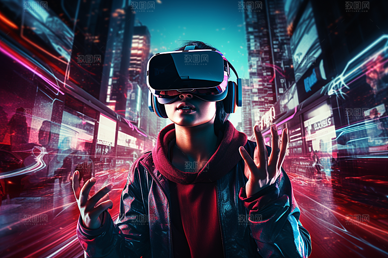 赛博VR眼镜未来电子设备素材