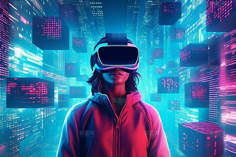 赛博VR眼镜电子设备头戴式眼镜素材