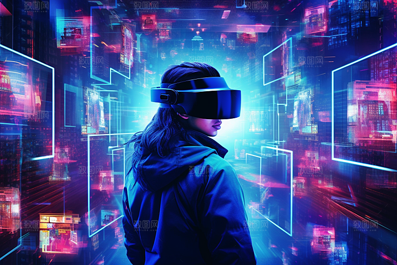 赛博VR眼镜科幻电子设备素材