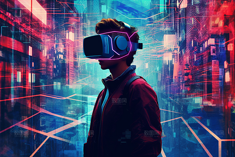 赛博VR眼镜赛博朋克电子设备素材