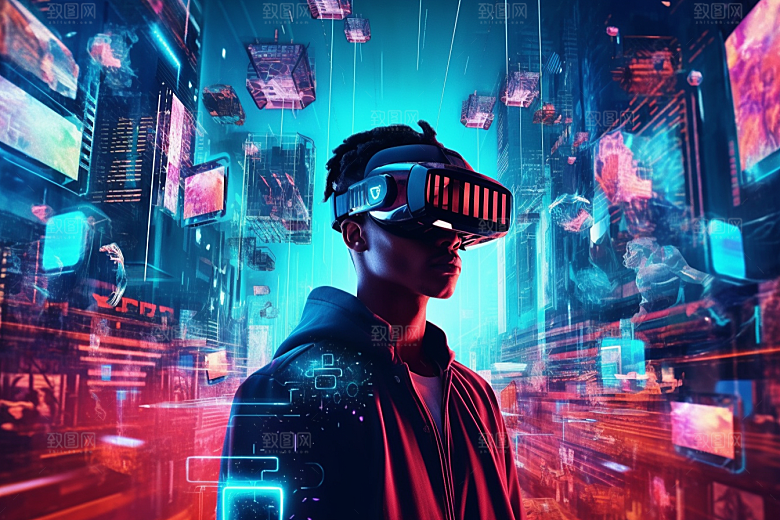 赛博VR眼镜时尚未来素材