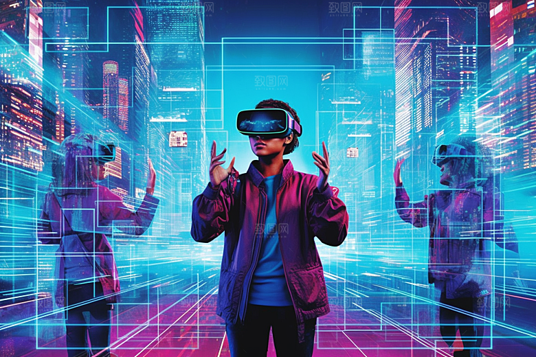 赛博VR眼镜光效高清素材