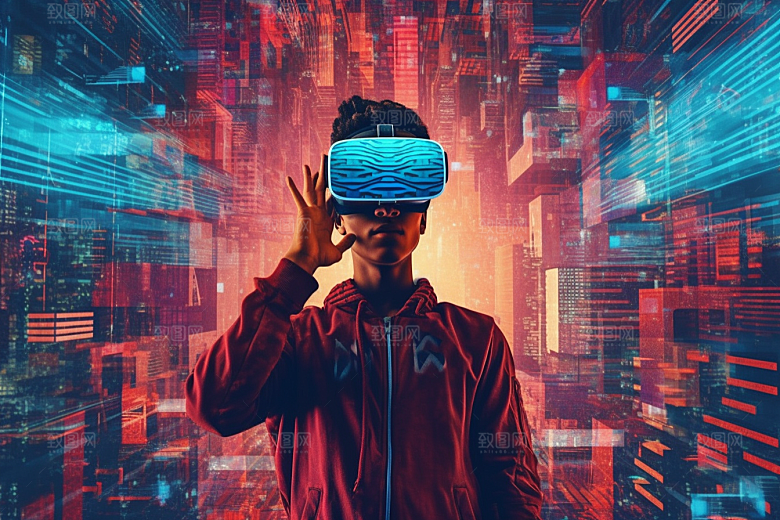 赛博VR眼镜头戴式眼镜未来素材