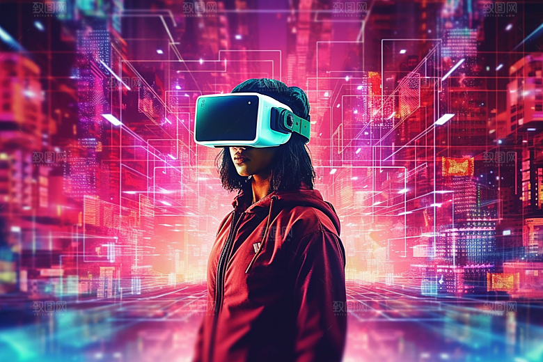 赛博VR眼镜信息技术光效素材
