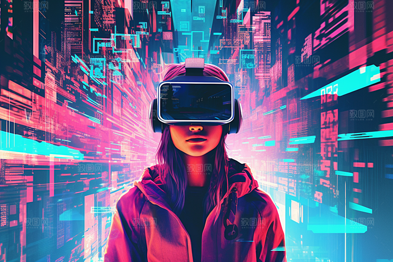 赛博VR眼镜科技光效素材