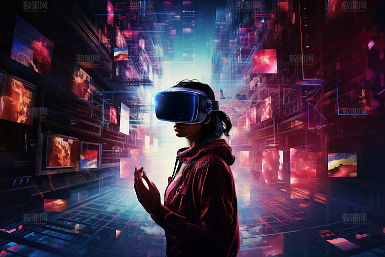 赛博VR眼镜赛博朋克科技素材