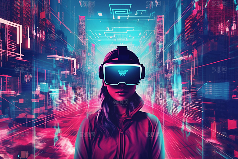 赛博VR眼镜科技未来素材