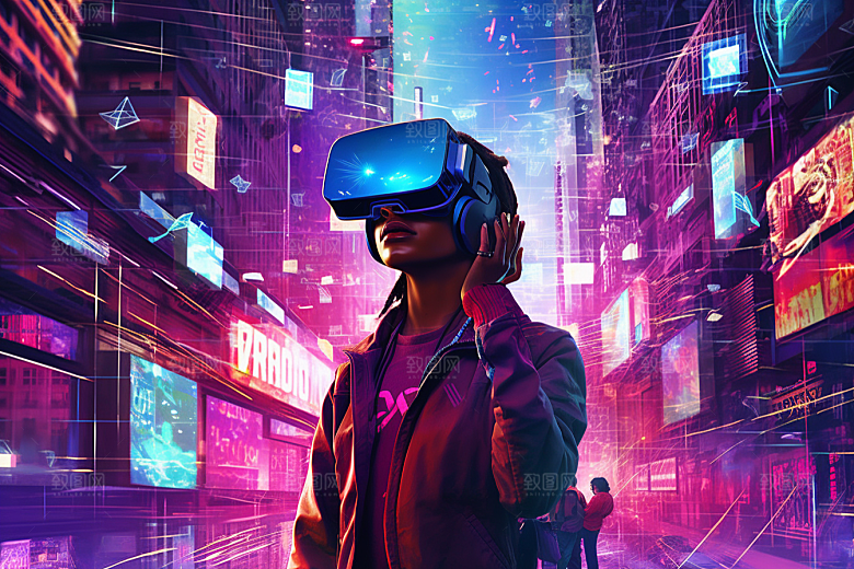 赛博VR眼镜未来头戴式眼镜素材