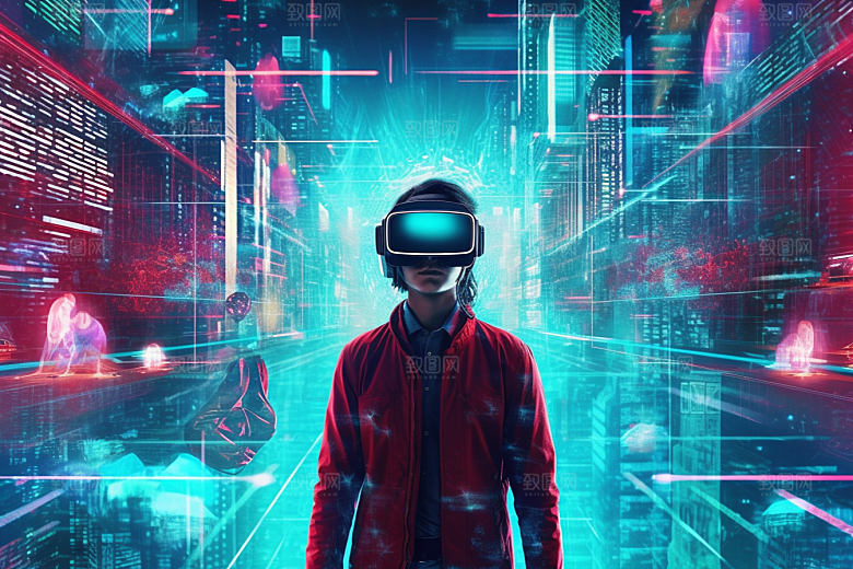 赛博VR眼镜时尚电子设备素材