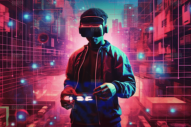 赛博VR眼镜夜之城电子设备素材