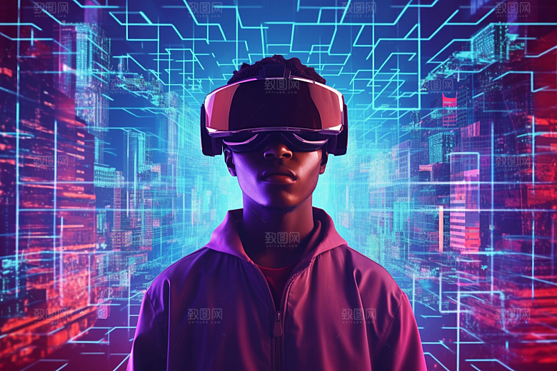 赛博VR眼镜电子设备赛博朋克素材