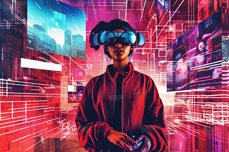 赛博VR眼镜未来电子设备素材