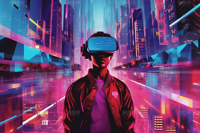 赛博VR眼镜信息技术光效素材