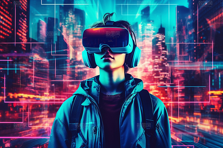 赛博VR眼镜科技光效素材