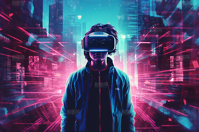 赛博VR眼镜未来电子设备素材