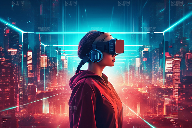 赛博VR眼镜电子设备时尚素材