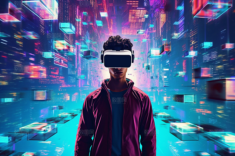 赛博VR眼镜电子设备科幻素材