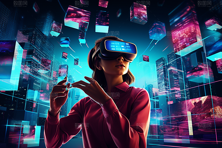 赛博VR眼镜科技头戴式眼镜素材