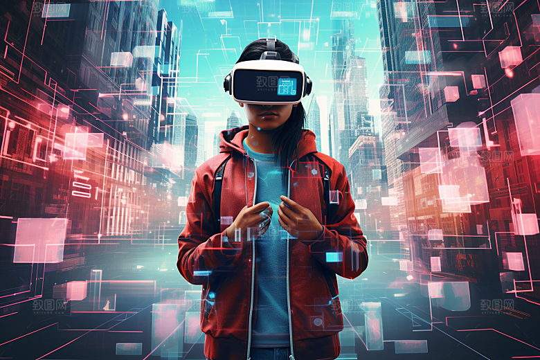 赛博VR眼镜赛博朋克未来素材