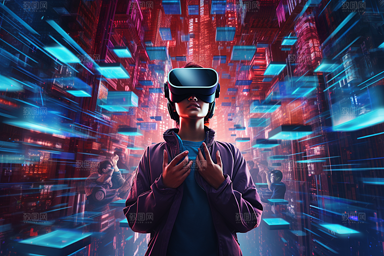 赛博VR眼镜赛博朋克电子设备素材