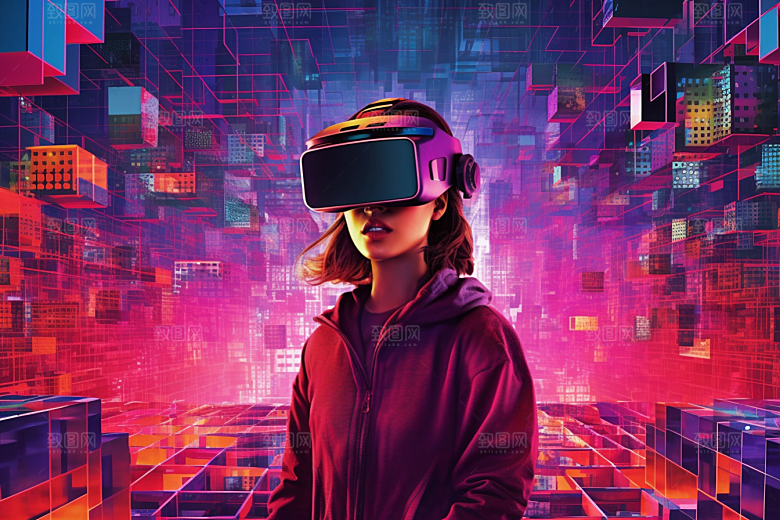 赛博VR眼镜未来光效素材