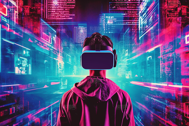 赛博VR眼镜信息技术未来素材