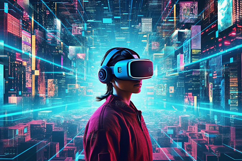 赛博VR眼镜光效科技素材