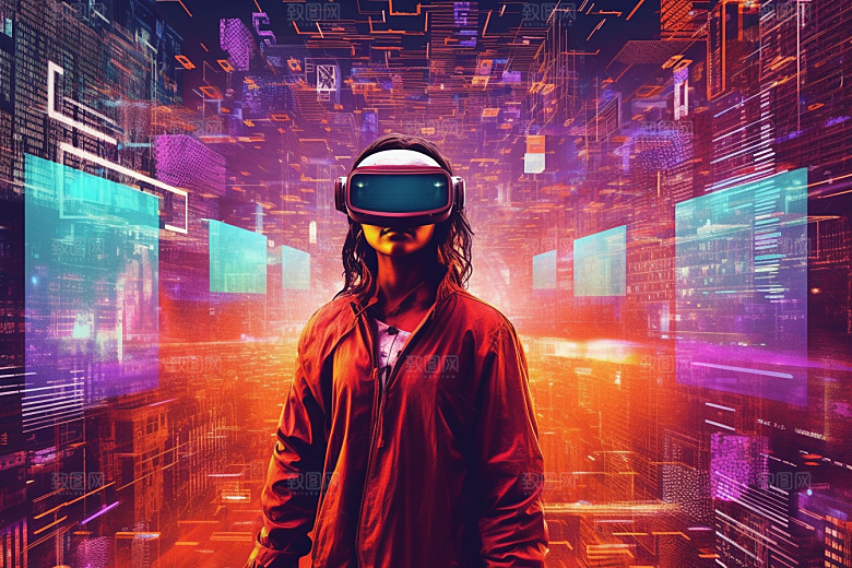 赛博VR眼镜时尚夜之城素材
