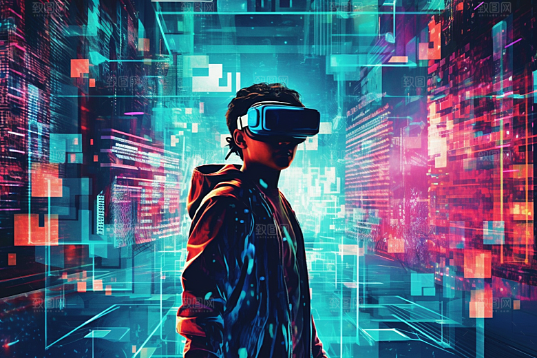 赛博VR眼镜未来科技素材