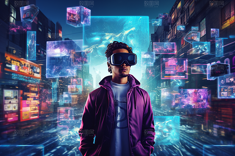 赛博VR眼镜电子设备科幻素材