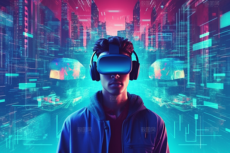 赛博VR眼镜光效高清素材