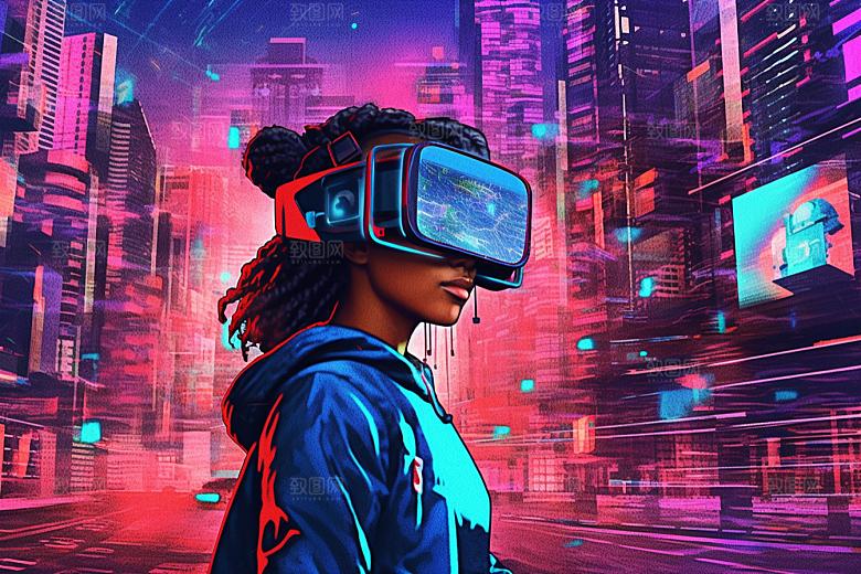 赛博VR眼镜光效科技素材