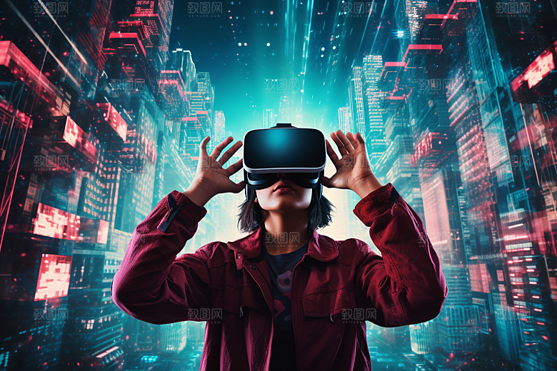 赛博VR眼镜未来头戴式眼镜素材