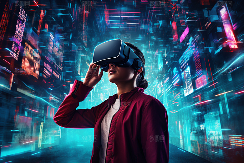 赛博VR眼镜科技未来素材