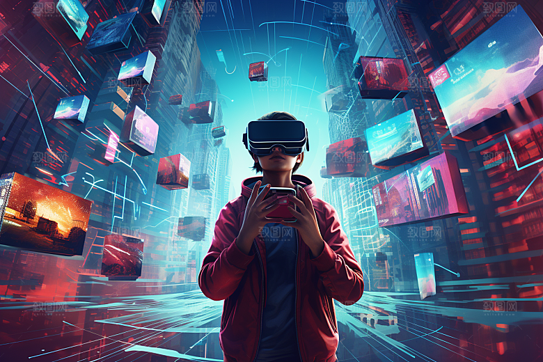 赛博VR眼镜高清夜之城素材