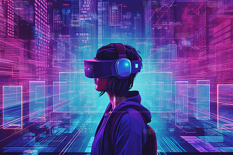 赛博VR眼镜科幻头戴式眼镜素材