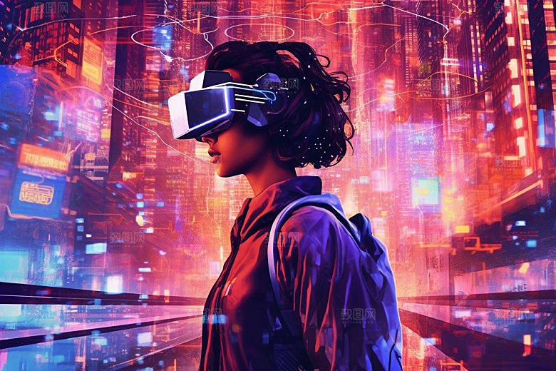 赛博VR眼镜时尚信息技术素材