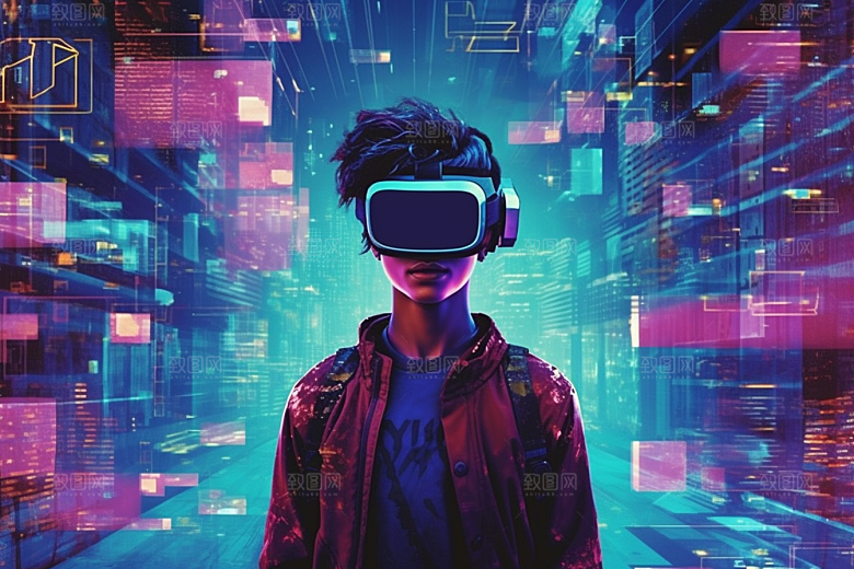 赛博VR眼镜电子设备科技素材