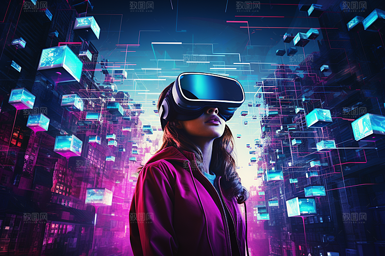 赛博VR眼镜光效赛博朋克素材