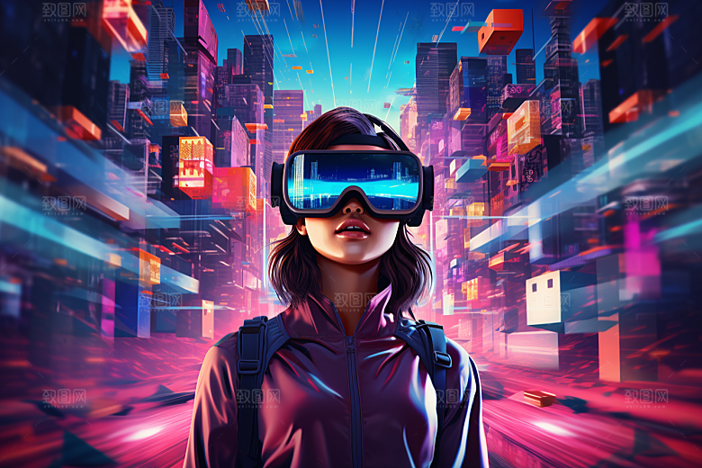 赛博VR眼镜未来头戴式眼镜素材