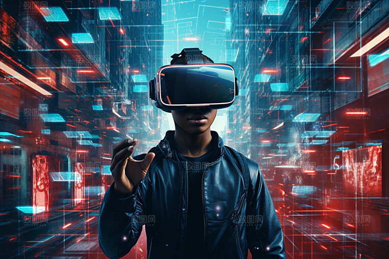 赛博VR眼镜信息技术未来素材