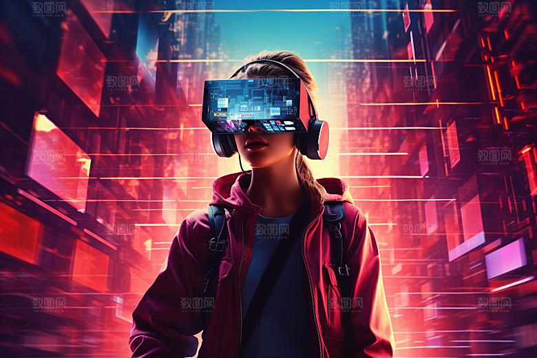 赛博VR眼镜电子设备高清素材