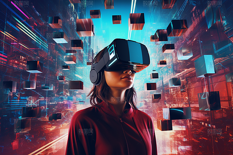 赛博VR眼镜科技光效素材