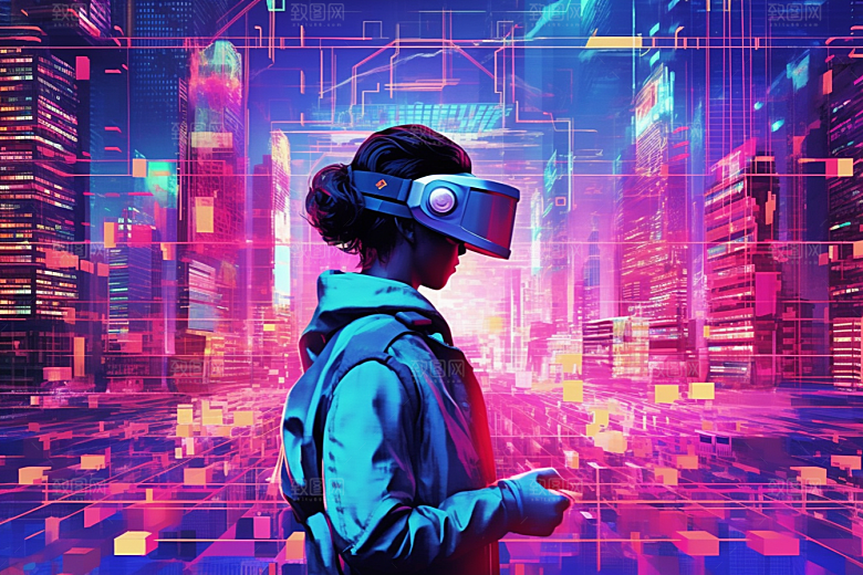 赛博VR眼镜信息技术赛博朋克素材
