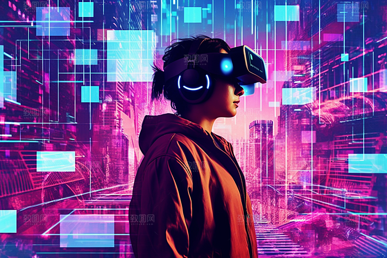 赛博VR眼镜未来科技素材