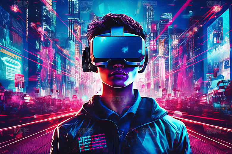 赛博VR眼镜电子设备光效素材