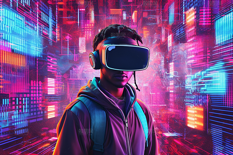 赛博VR眼镜赛博朋克头戴式眼镜素材