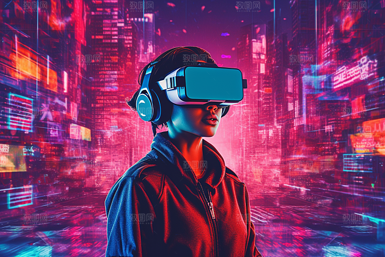 赛博VR眼镜电子设备时尚素材