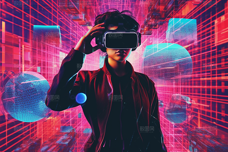 赛博VR眼镜未来赛博朋克素材