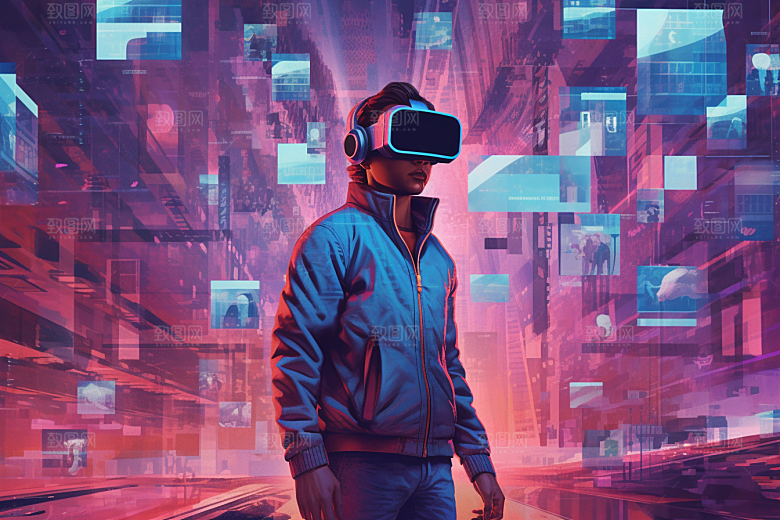 赛博VR眼镜未来科技素材